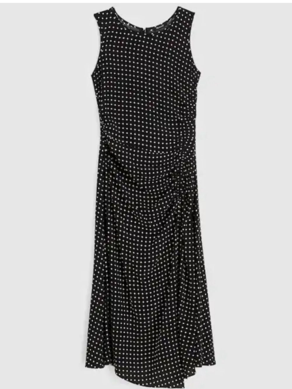 Madewell Asymmetrical ruched Midi Dress polka Dots